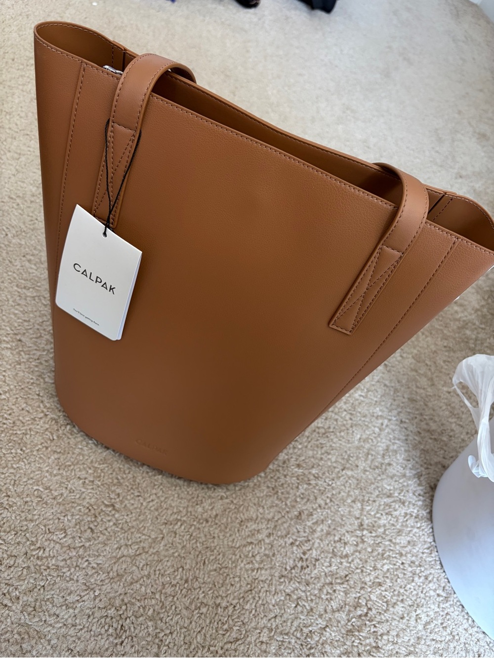 Calpak Haven 14” Laptop Bucket Work Tote Bag Brown